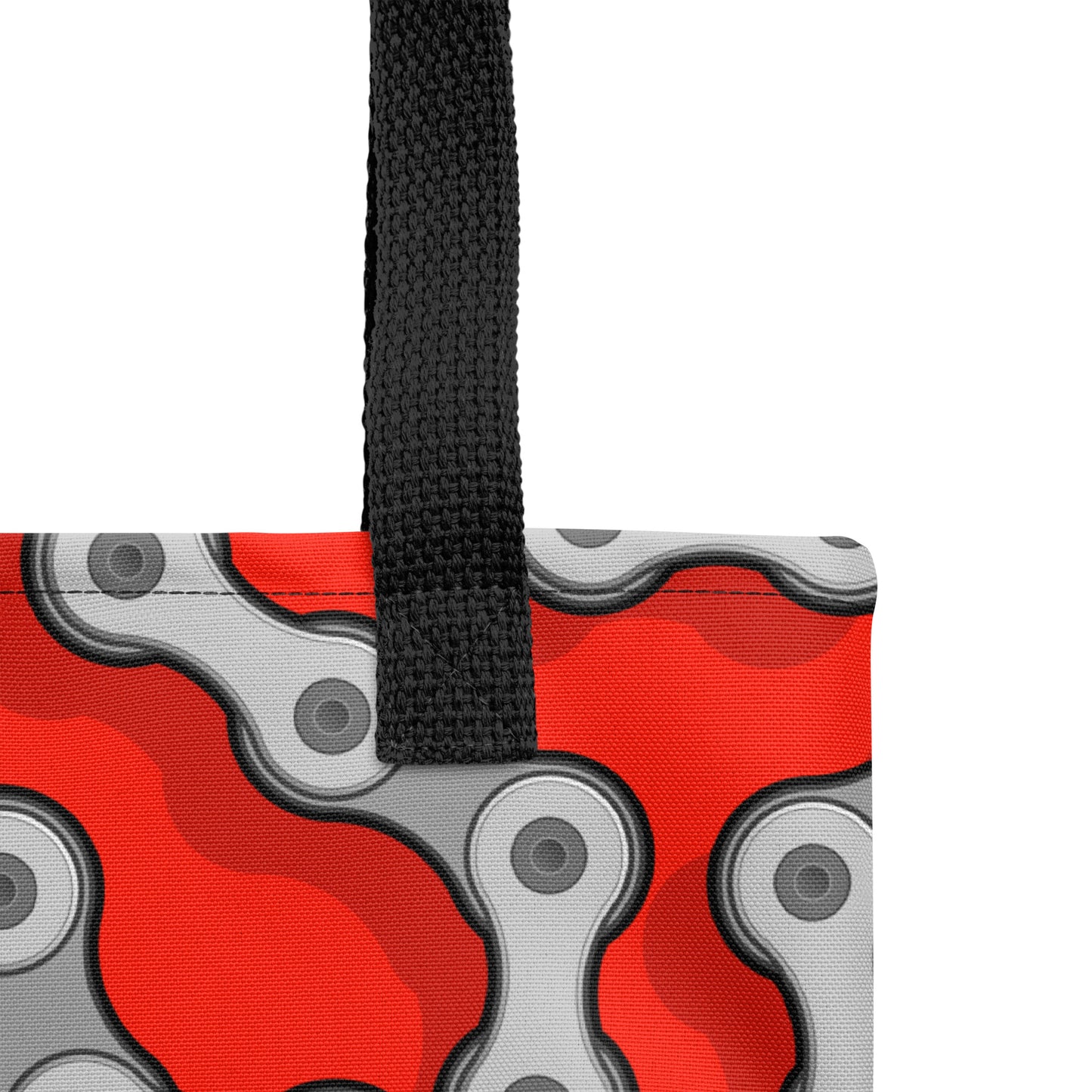 Cadena de bicicleta - Bike Chain. Detalle - Detail. Bolsa de tela con diseño isométrico de GyGinfographics isometric design tote bag.