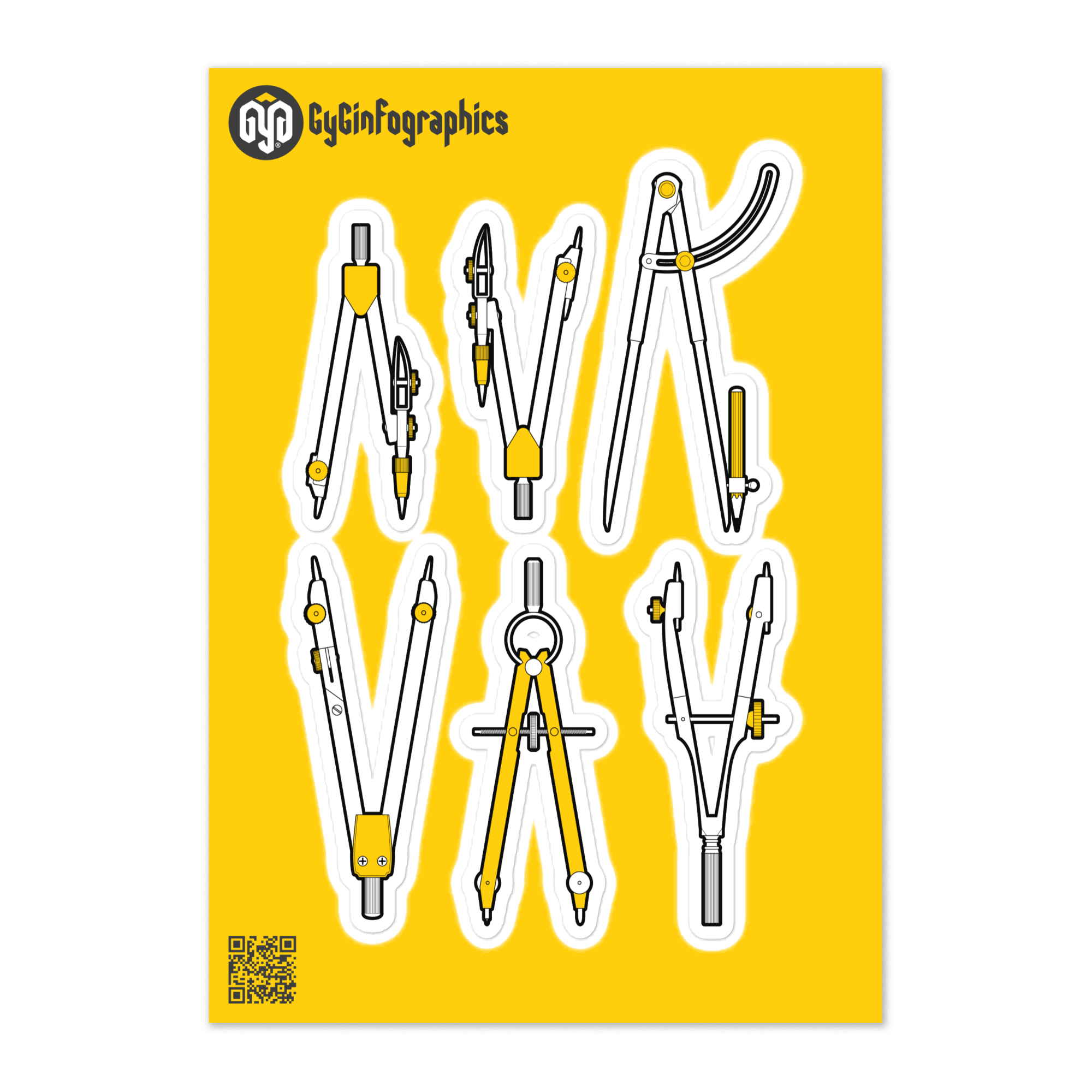 Drawing Compass Stickers